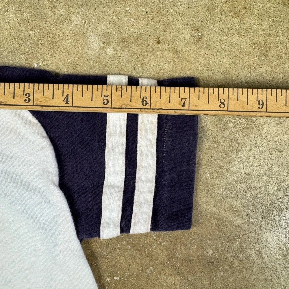 Vintage Donmoor‎ Kids Crewneck Raglan T-Shirt Blue White 70s USA Made Size 8